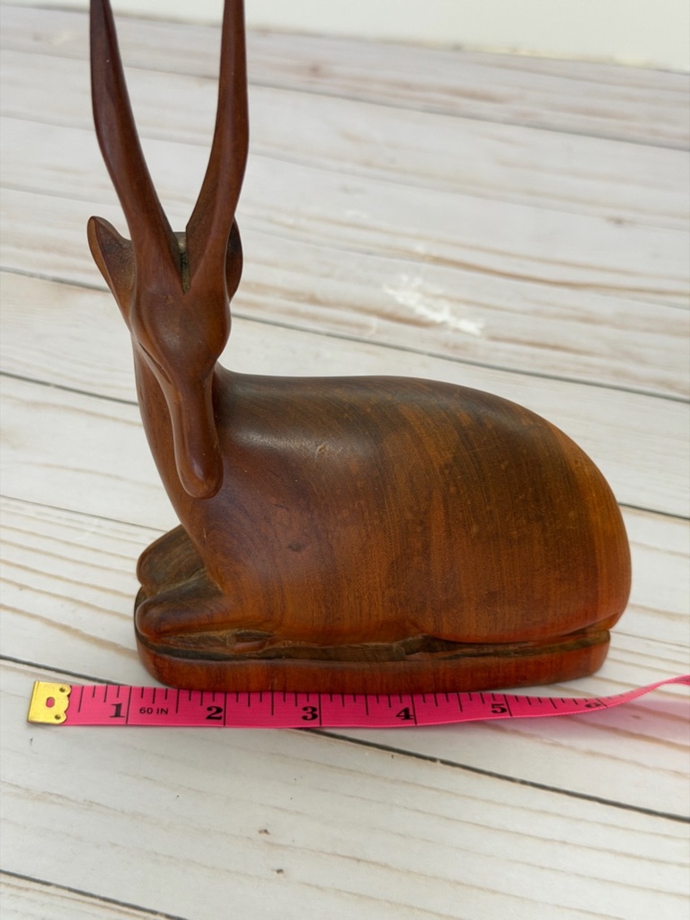 Wood Hand Carved Antelope / Gazelle Sculpture Wood Decor - Picture 10 of 15